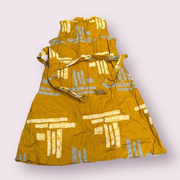 Global Mamas Mustard Yellow and White Sleeveless Dress Size Small - Picture 10 of 11